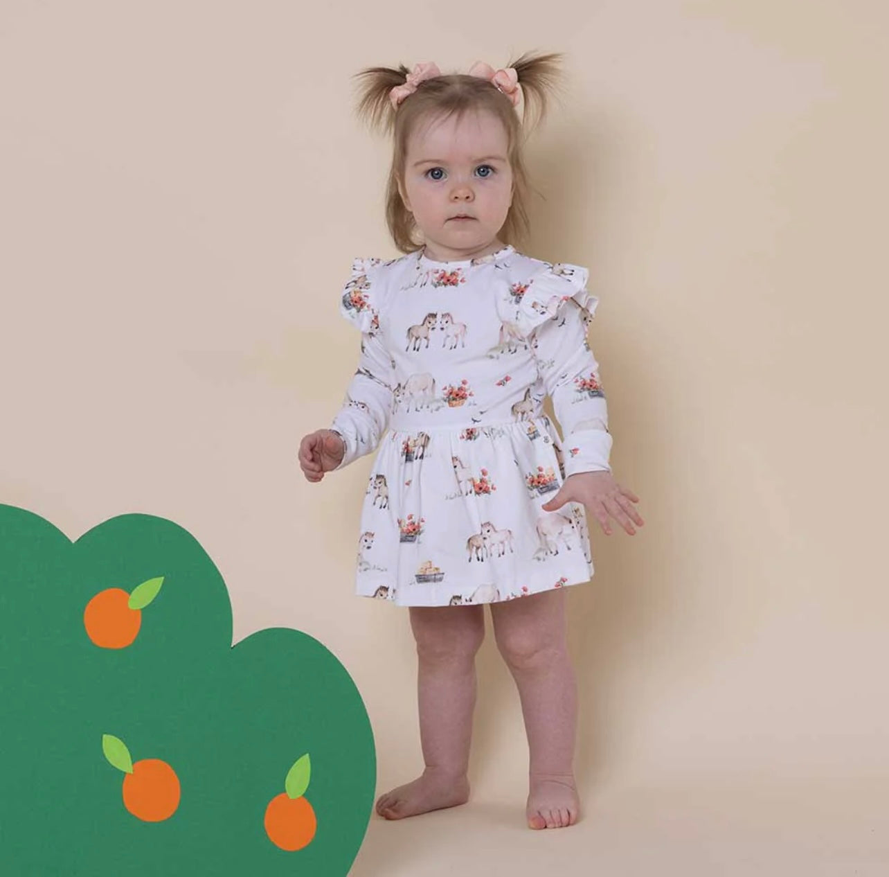 Pony Pals Long Sleeve Organic Dress