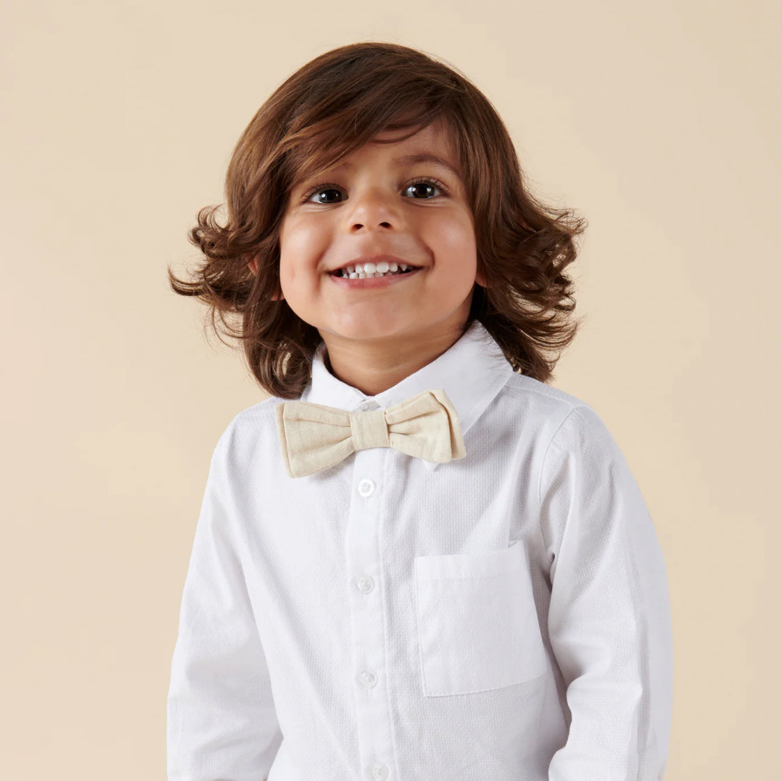 Finley Linen Bow Tie - Sand