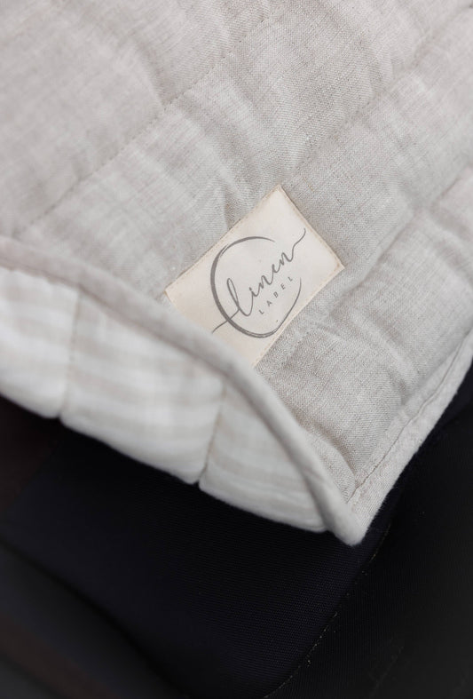 Oatmeal & Stripe - Pram Liner- Stripe quilt