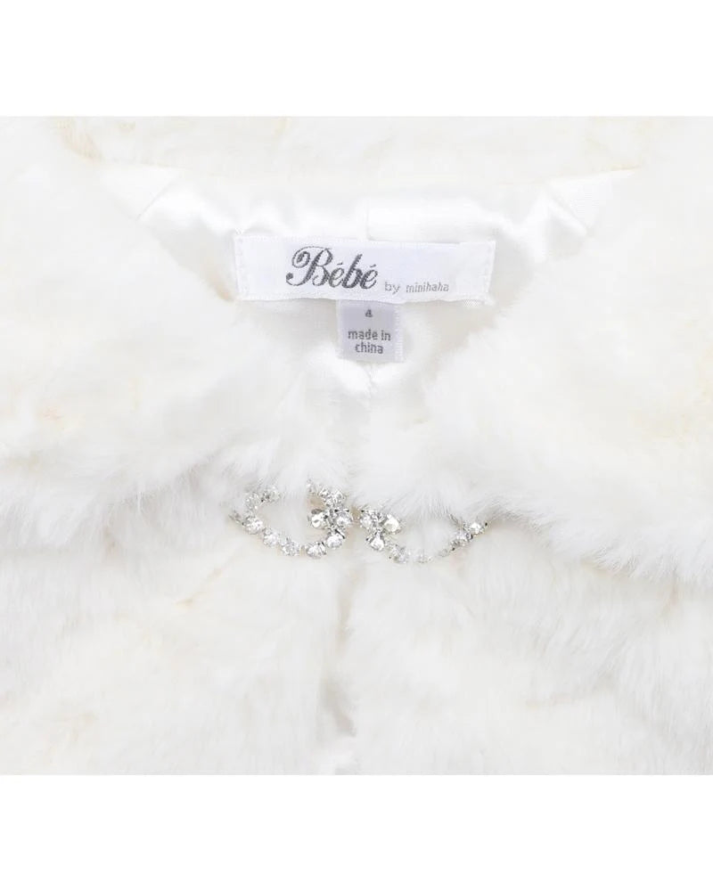 PETAL FAUX FUR JACKET 3-7 YRS