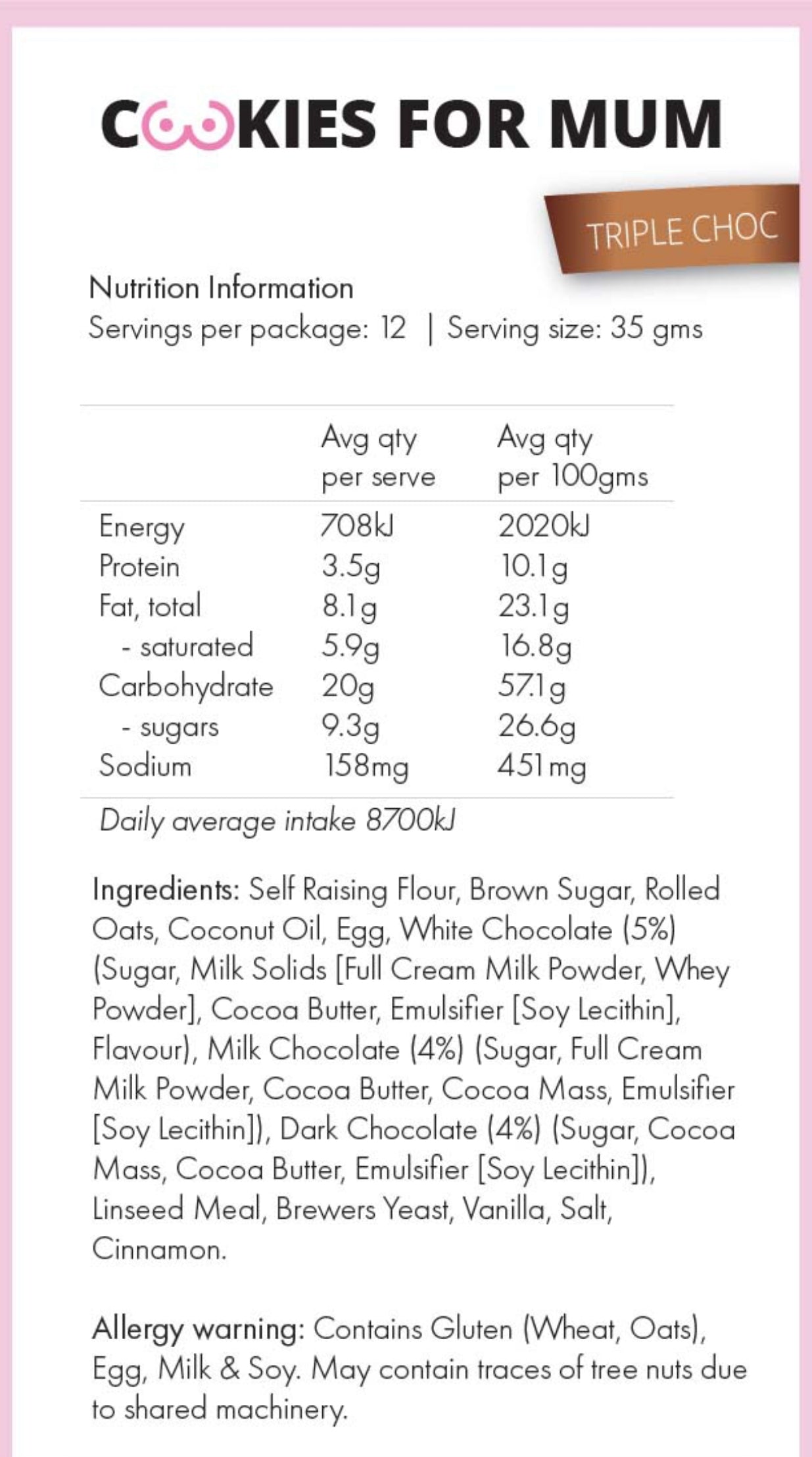 Triple Choc Lactation Cookies