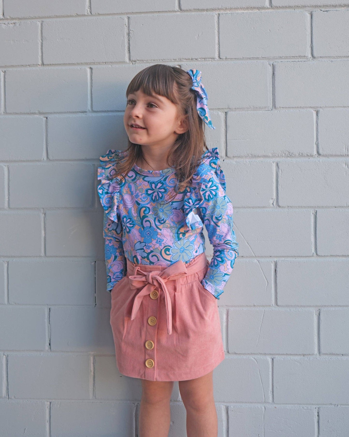 Shimmy Long Sleeve Onesie/Top - PAISLEY