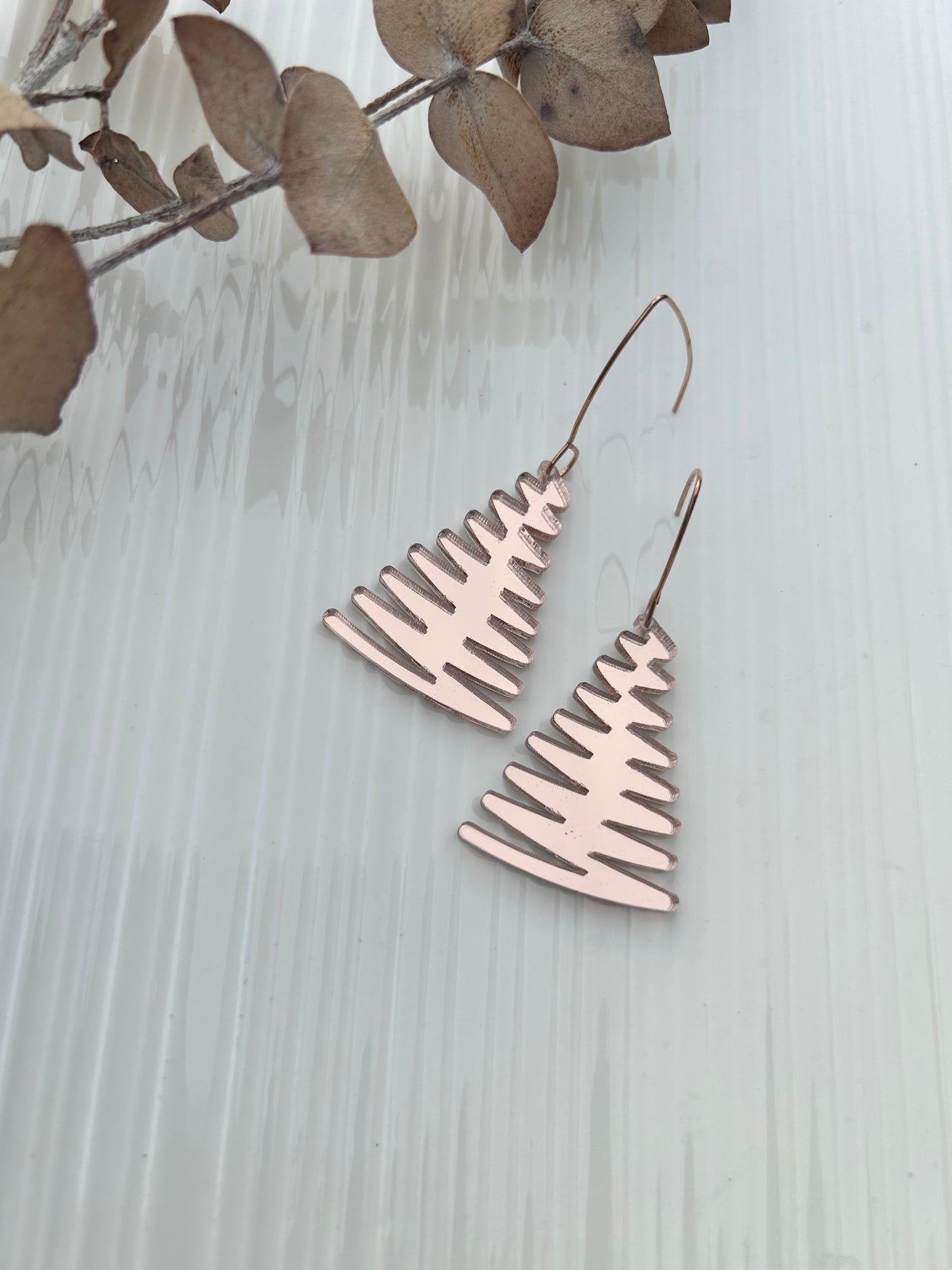Rose Gold Mirrored Christmas Tree Hooks