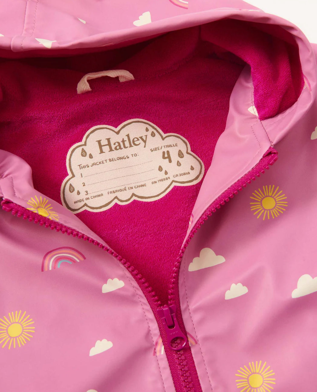 Girls Sun Charms Zip-Up Rain Jacket