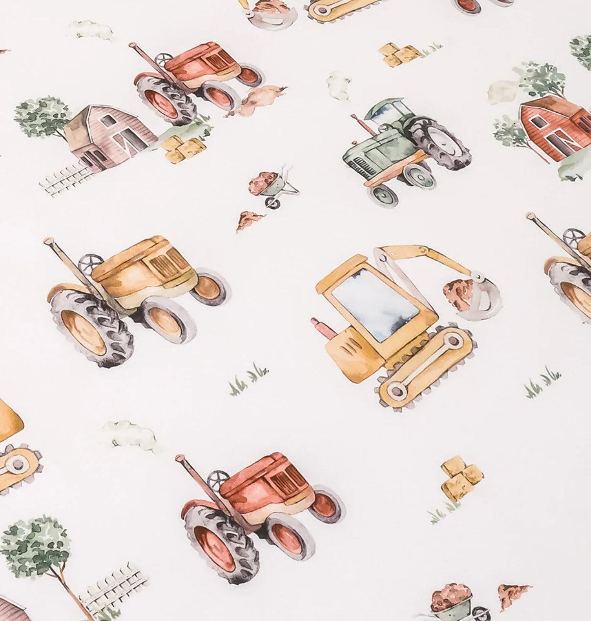 Diggers & Tractors Organic Cotton Fitted Sheet - Single