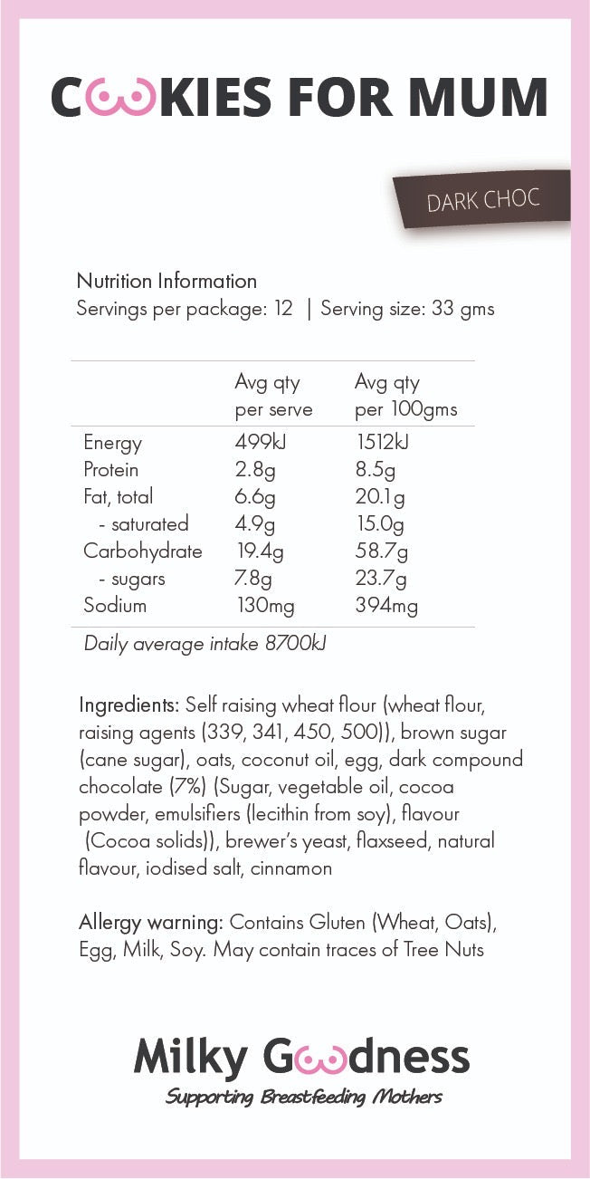 Dark Chocolate Chip Lactation Cookies