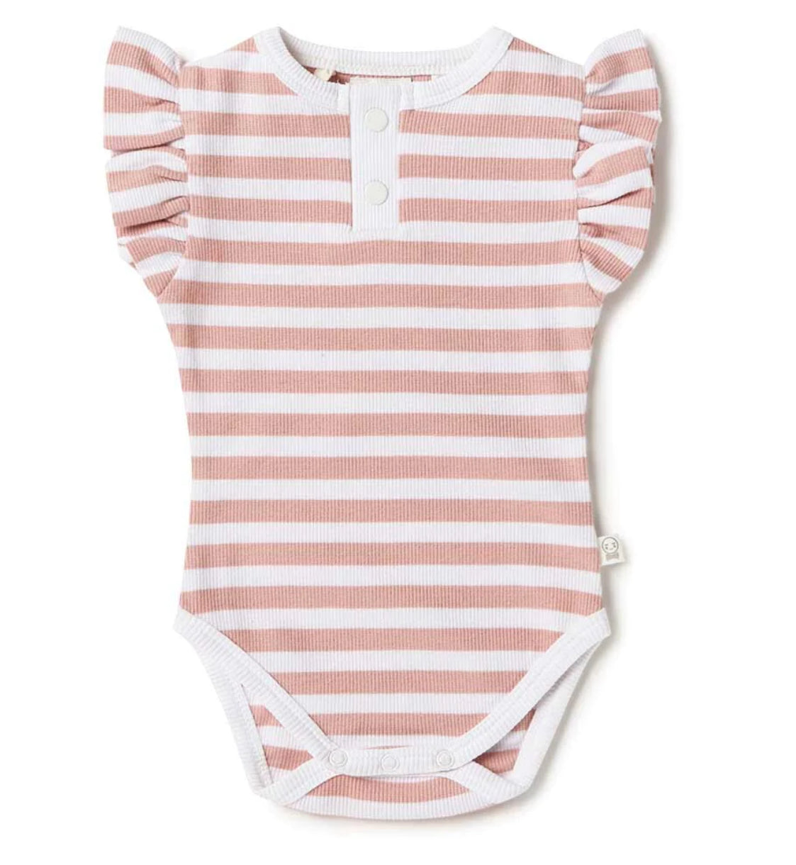 Rose Stripe Organic Short Sleeve Bodysuit