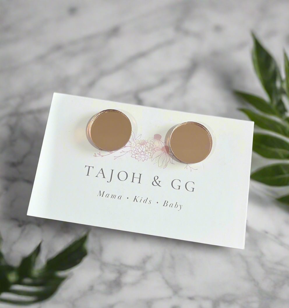 Rose Gold Mirrored Studs