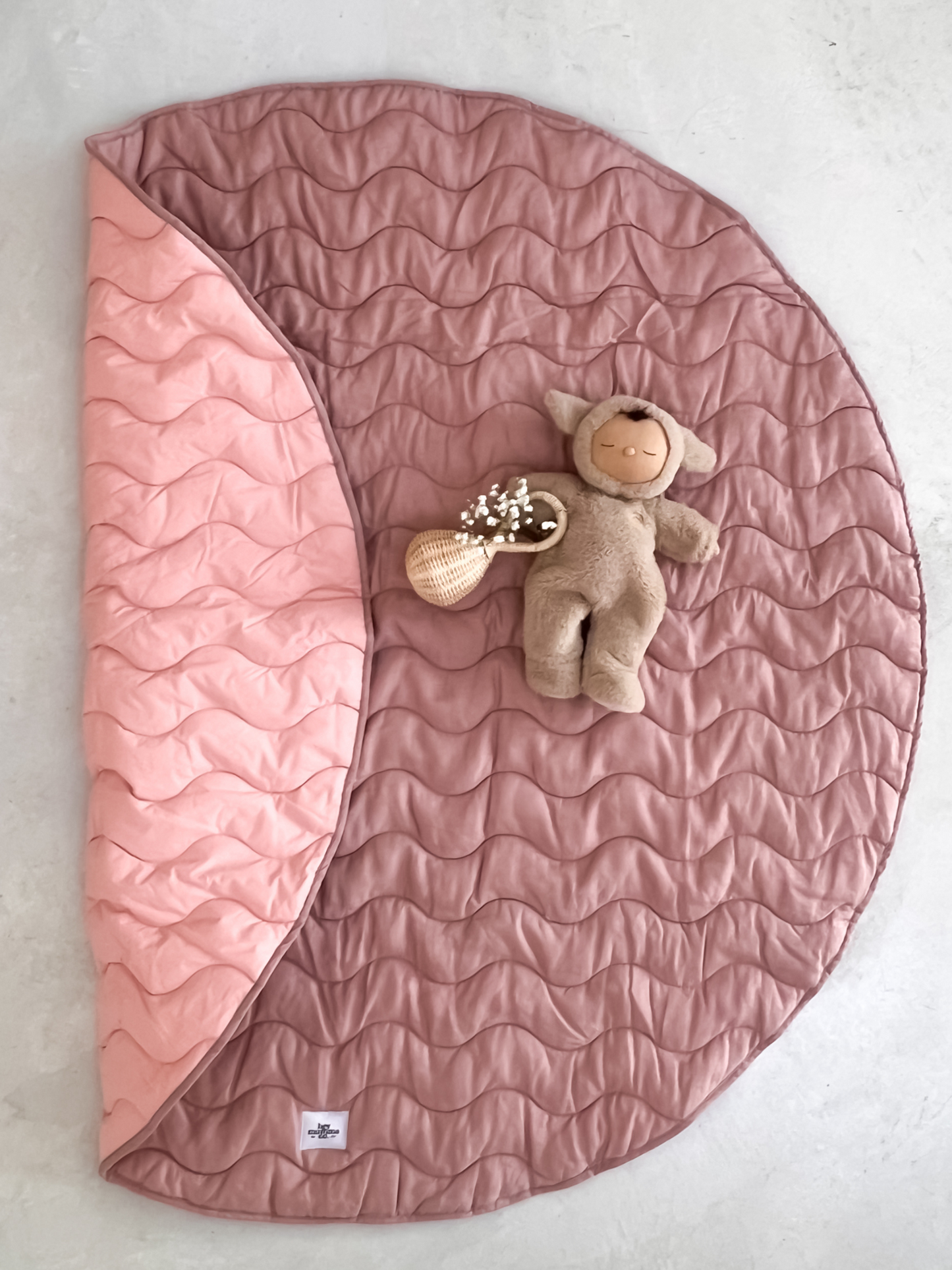 Dusty Rose French Linen Waterproof Playmat