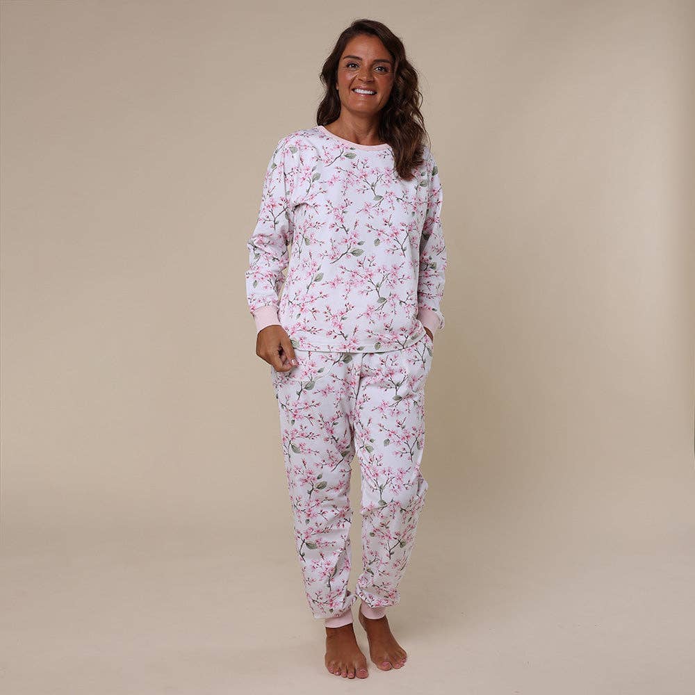 Cherry Blossom Organic Womens Long Sleeve PJ Set