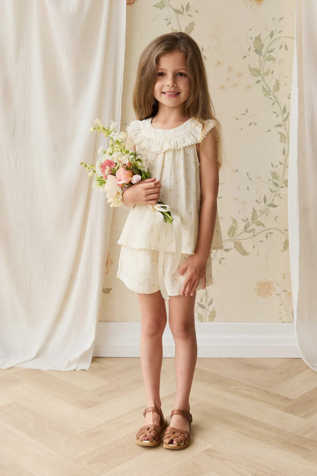 Organic Cotton Muslin Annalise Top - Vintage Ditsy