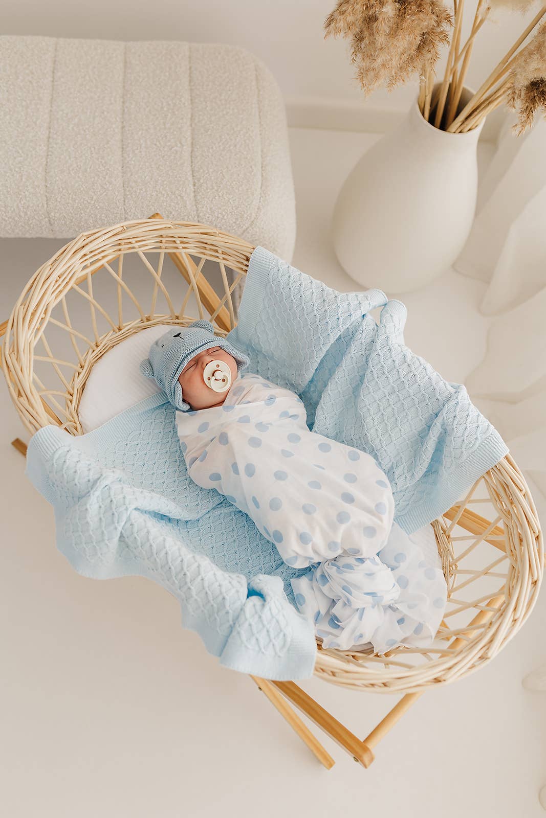Blue & Blue Spot 2 Pack Muslin Wrap