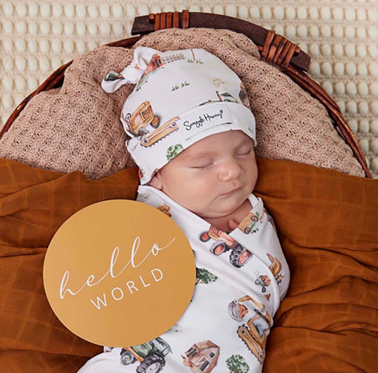 Diggers & Tractors Knotted Beanie