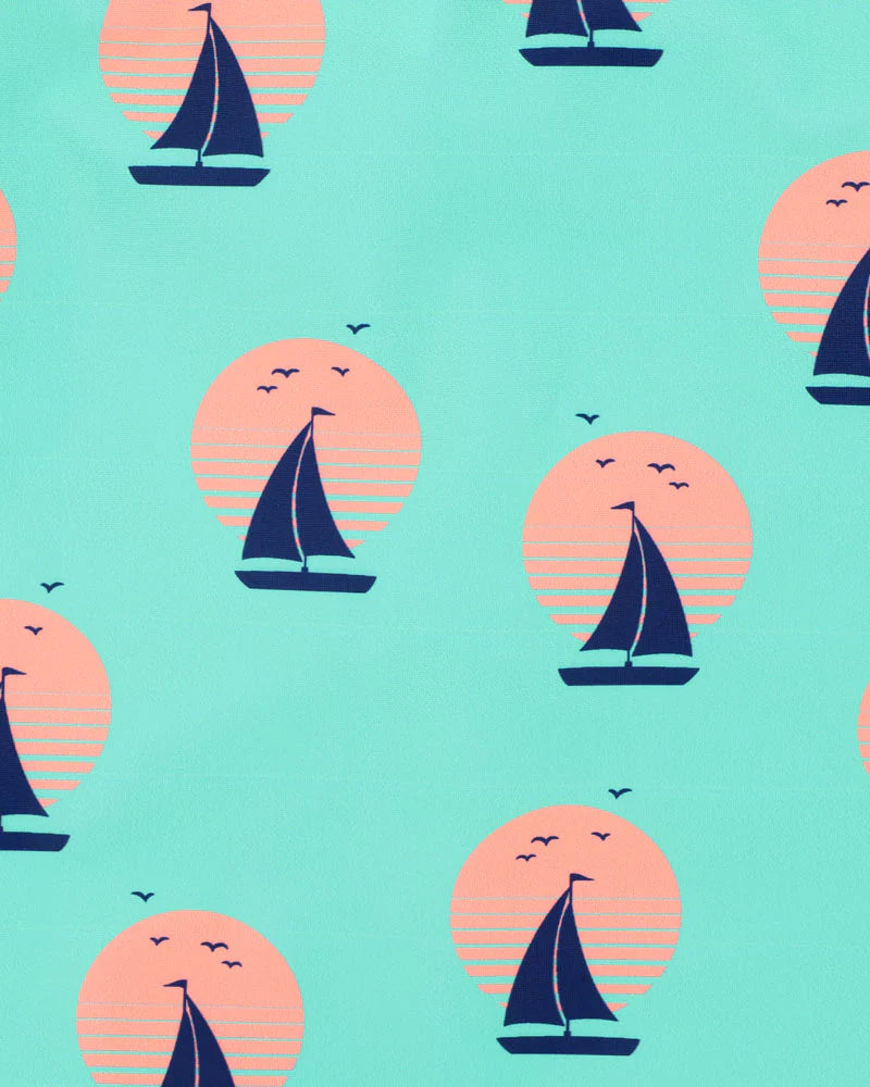 JARVIS PRINT GREEN BOARDSHORTS 1-7 YRS