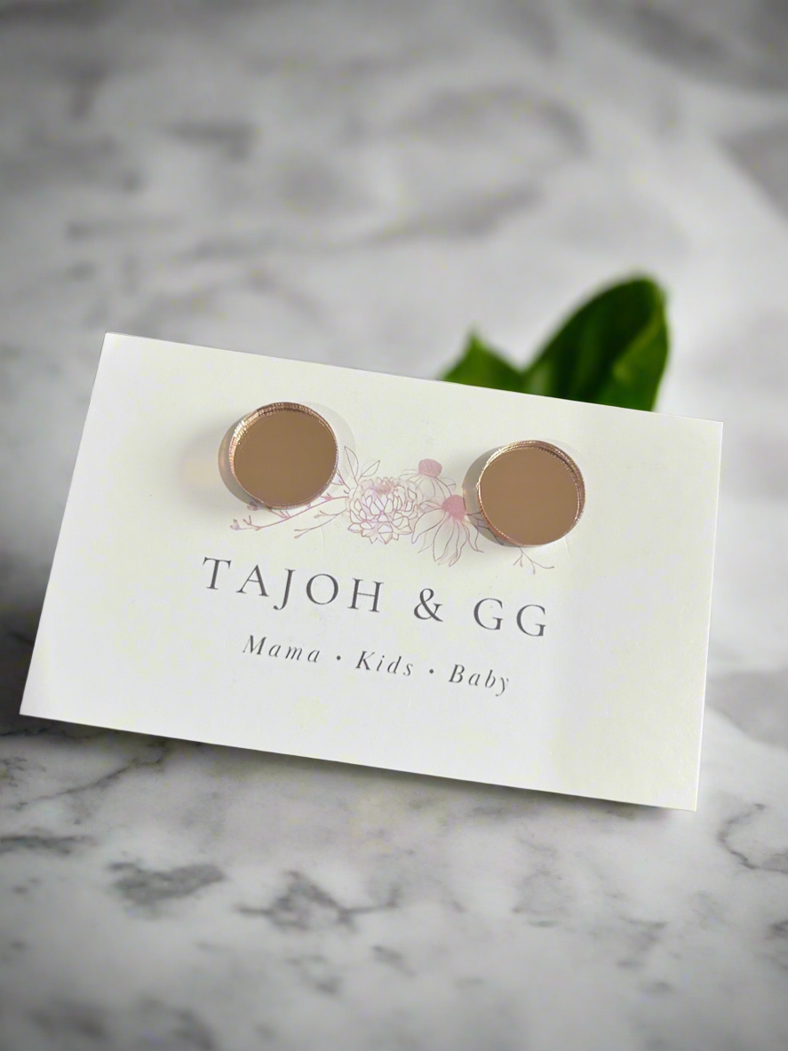Rose Gold Mirrored Studs