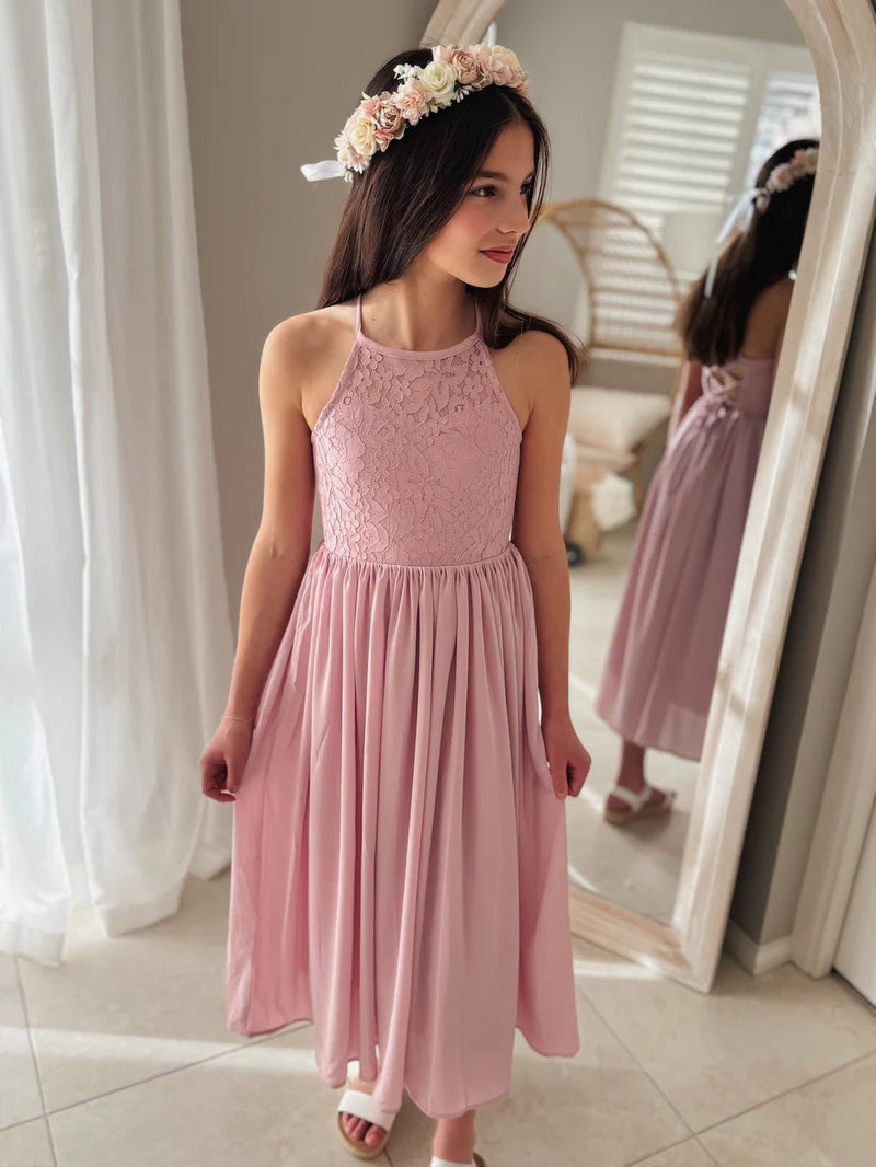Isabelle Dusty Pink Girls Dress
