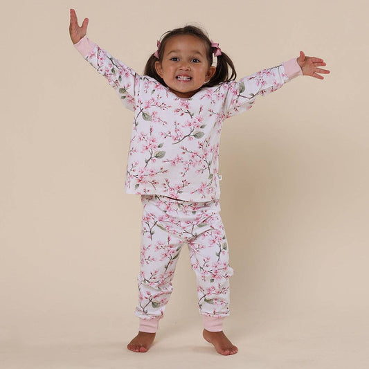 Cherry Blossom Organic Kids Long Sleeve PJ Set