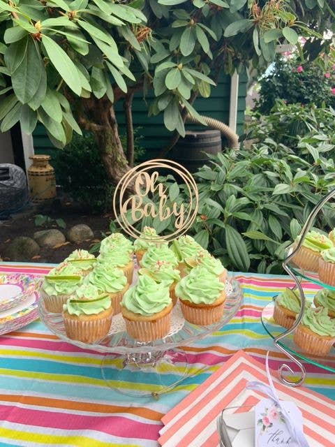 Oh Baby Cake Topper Round