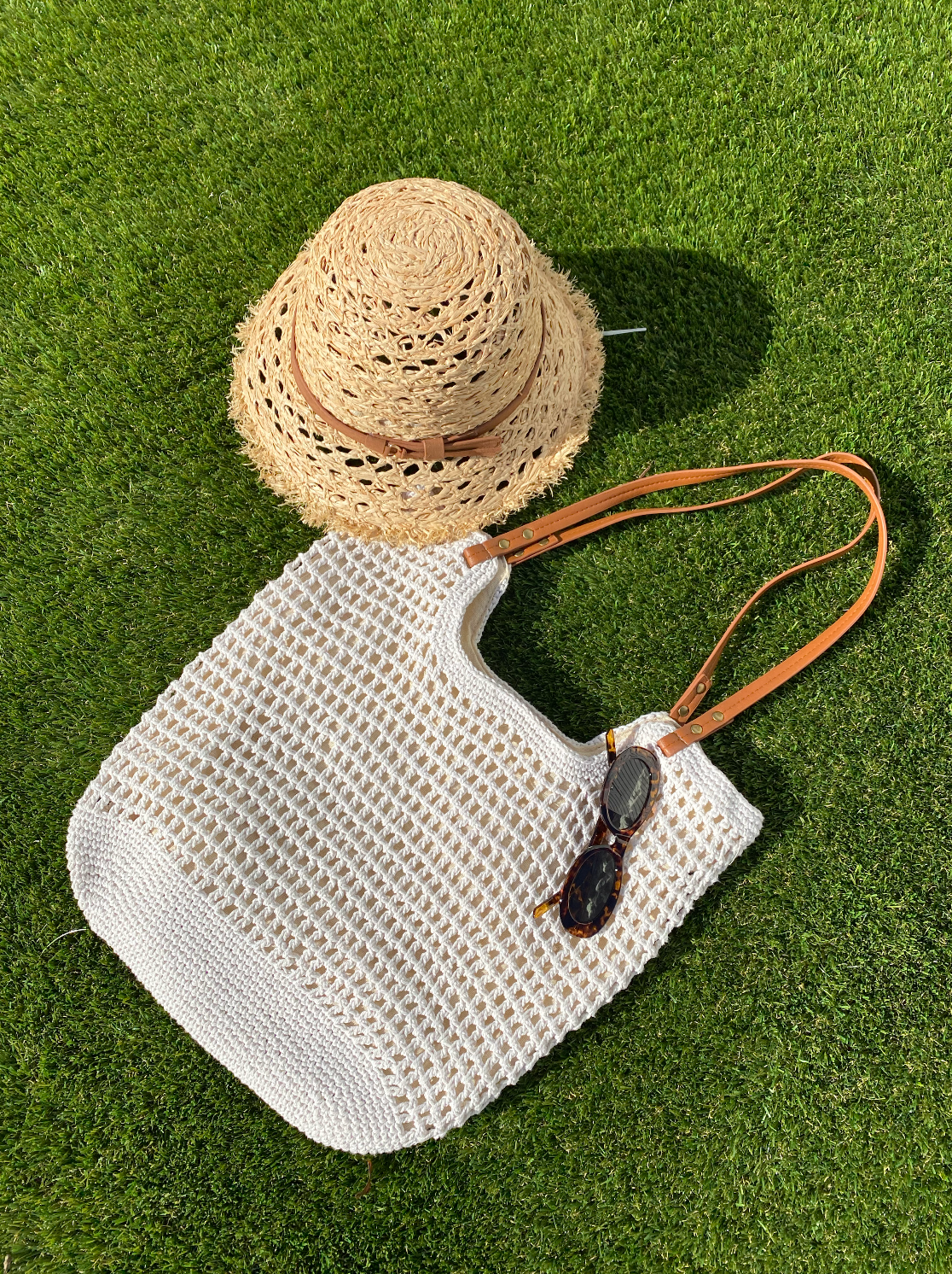 Cotton Crochet Summer Beach Bag(2col)
