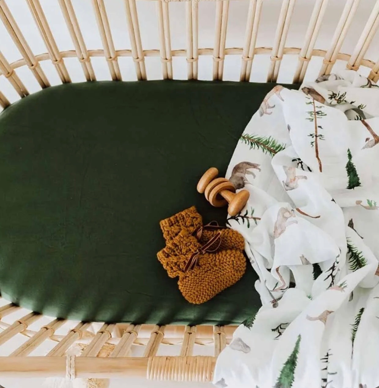Olive Organic Bassinet Sheet | Change Pad Cover