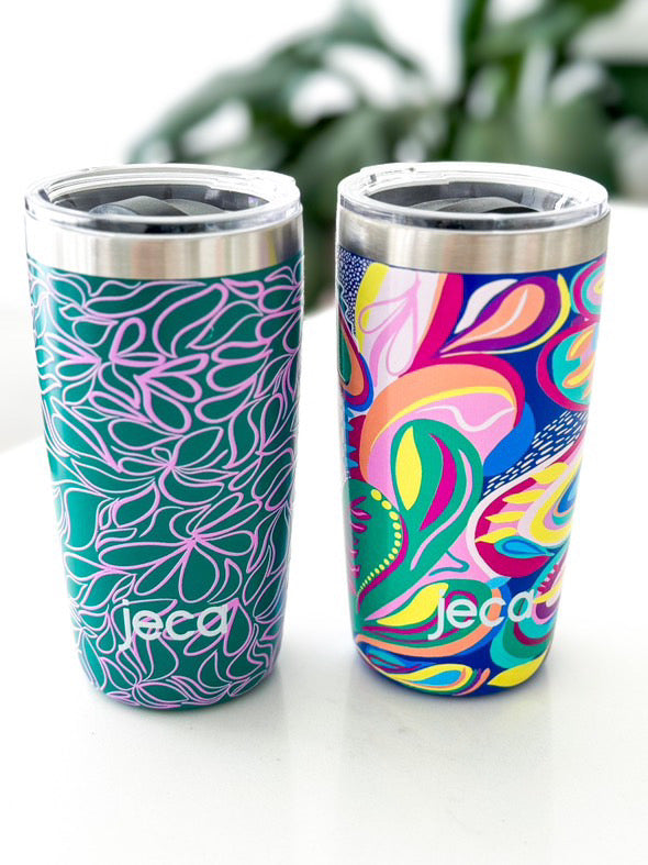 Jeca On-The-Go Tumbler 10 OZ (296 ML) with Magnetic Slider Lid - Forest Blooms