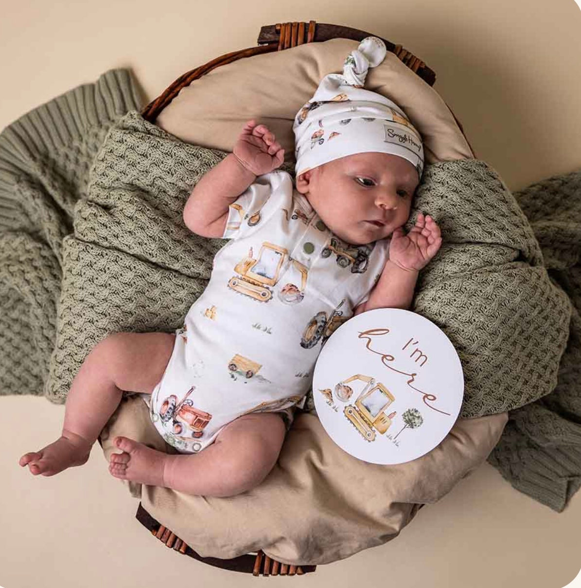 Diggers & Tractors Short Sleeve Organic Bodysuit