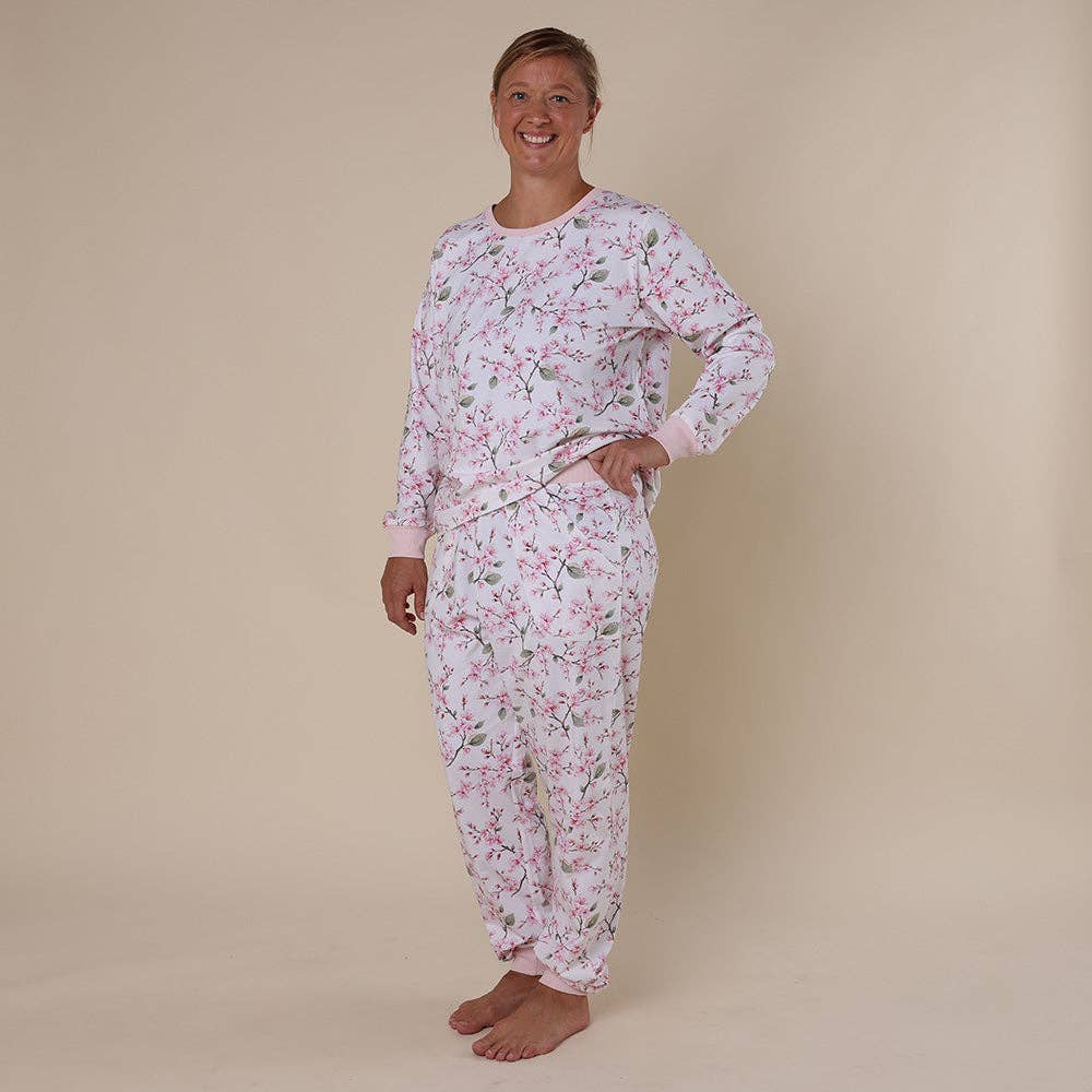Cherry Blossom Organic Womens Long Sleeve PJ Set