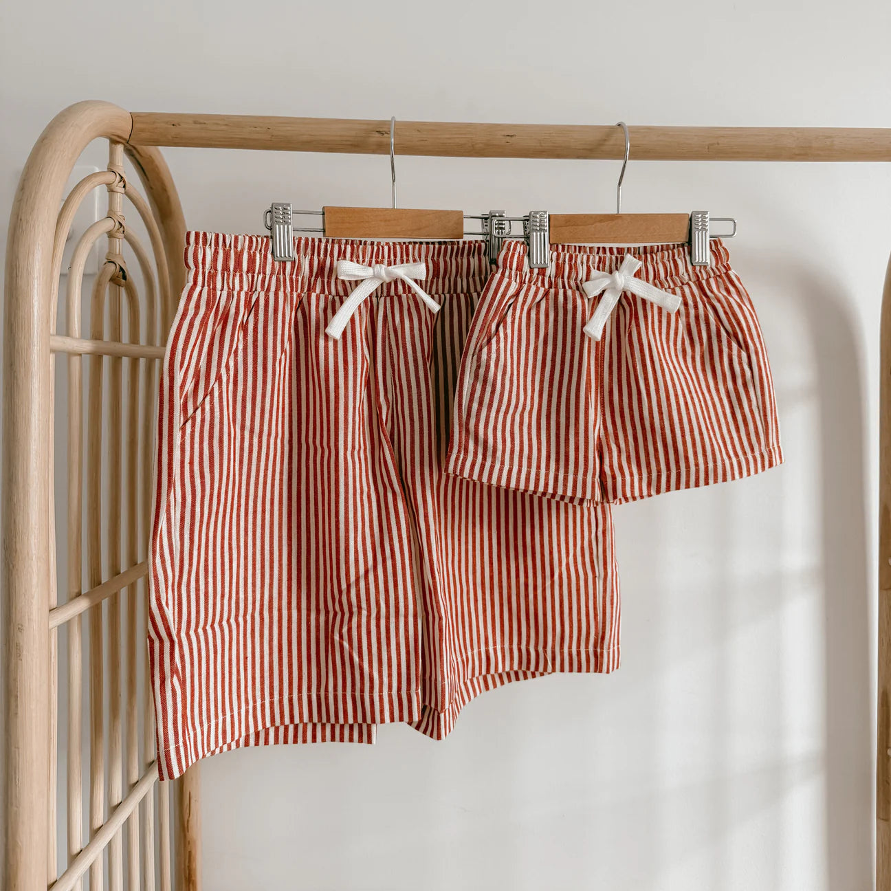 Kid's Candy Stripe Shorts - Red
