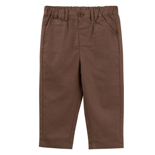 FINLEY LINEN PANTS - CHOCOLATE