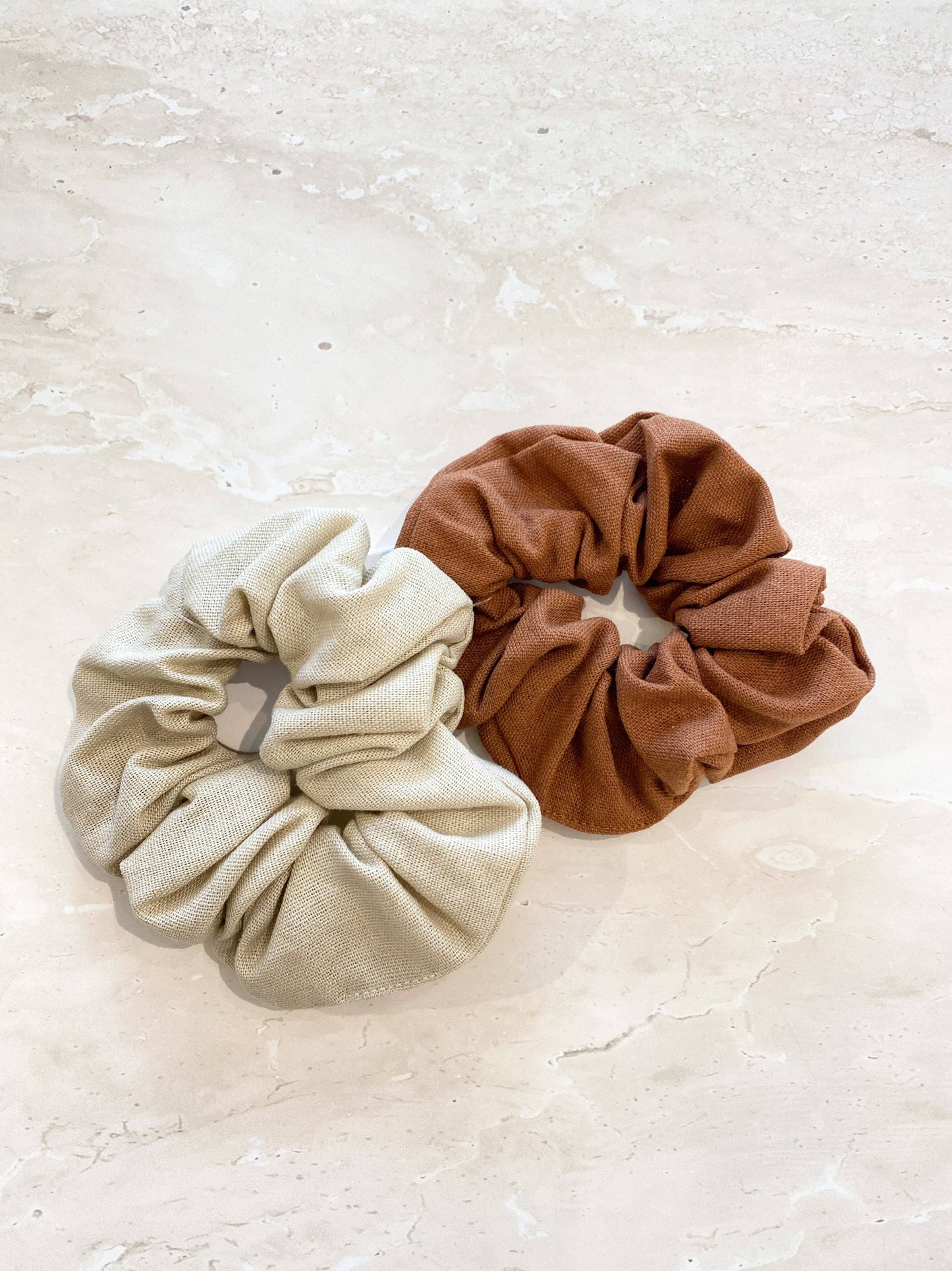 Mild Chocolate Linen Scrunchie Pack