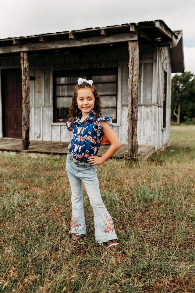 Floral Boot Flare Denim Jeans