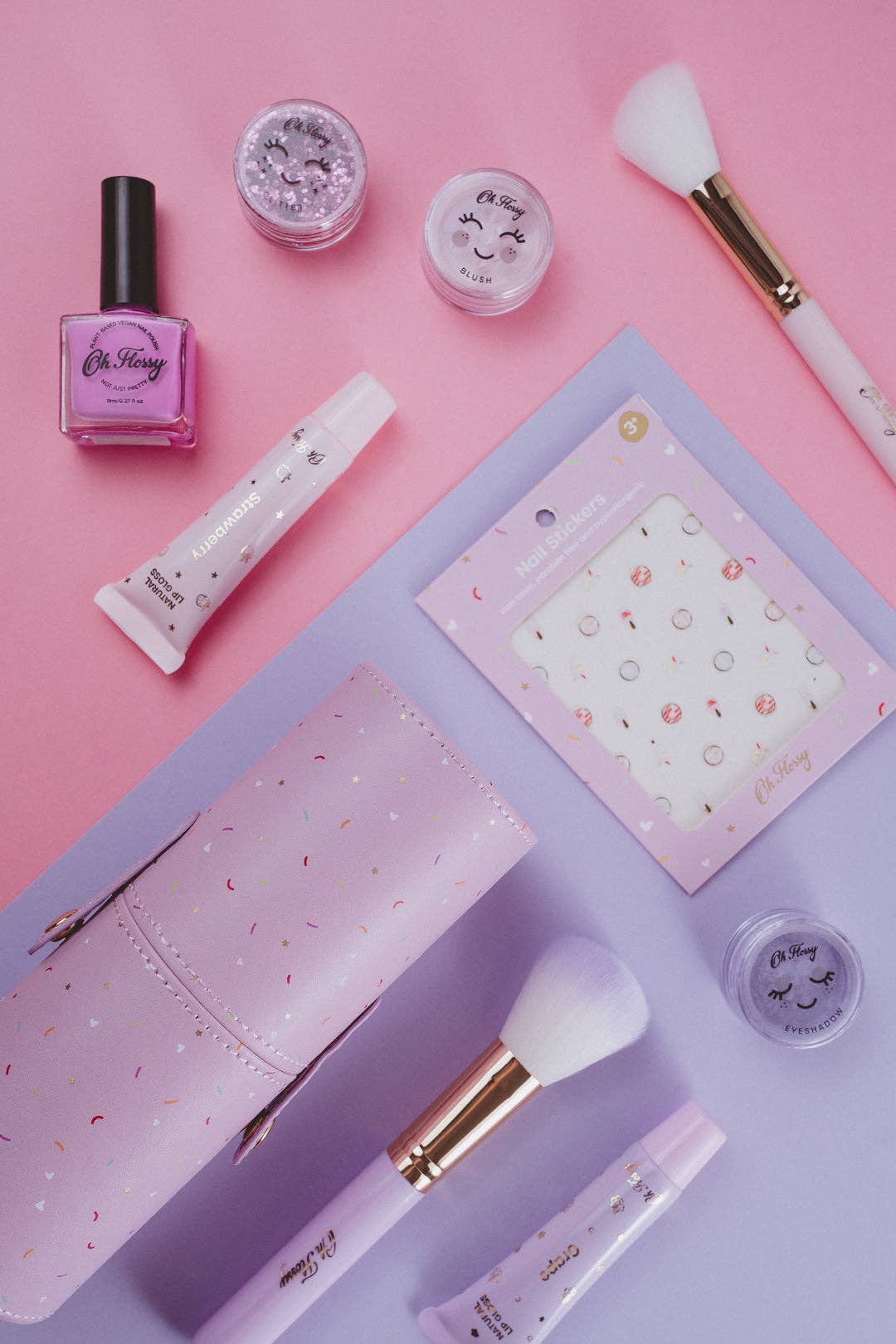 Oh Flossy 5-Piece Rainbow Makeup Brush Set