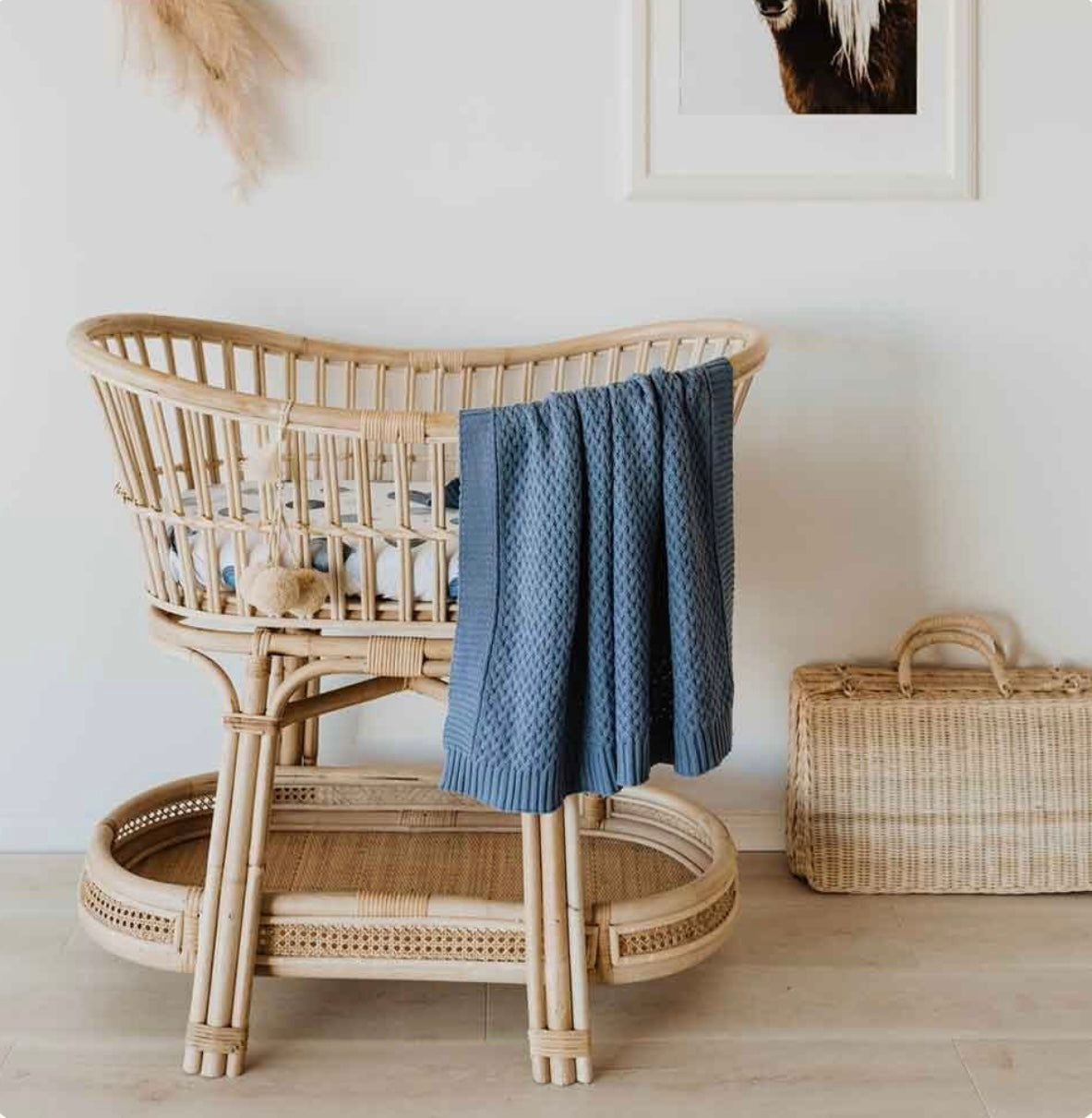 River Diamond Knit Organic Baby Blanket