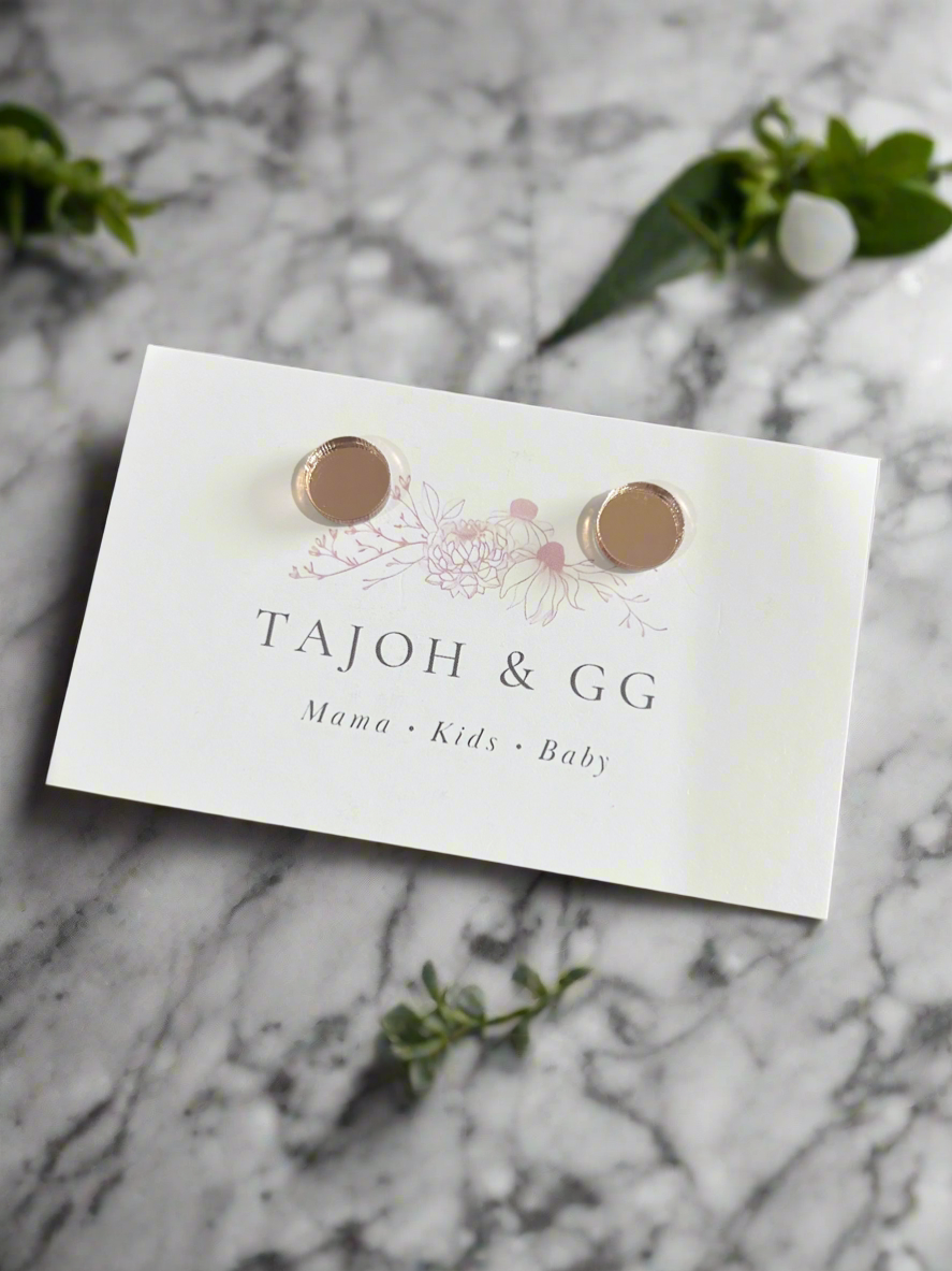 Rose Gold Mirrored Studs