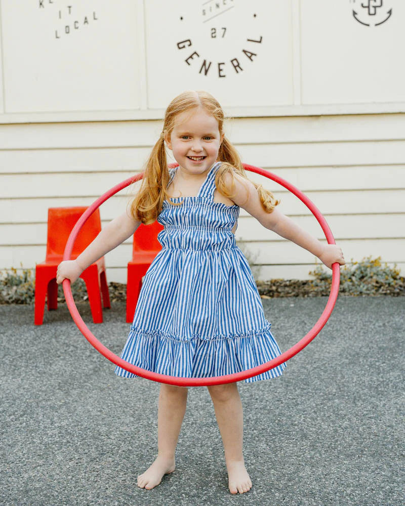 SUMMER VACAY BLUE STRIPE DRESS