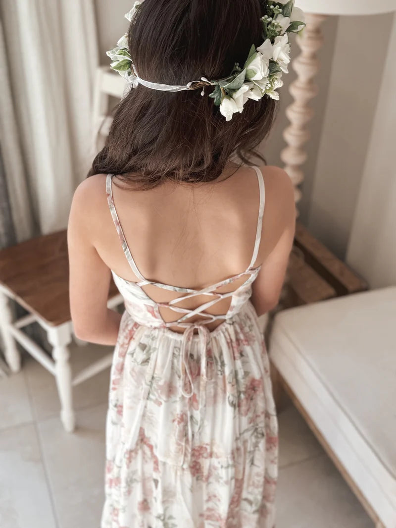 Savannah Girls Light Floral Maxi Dress