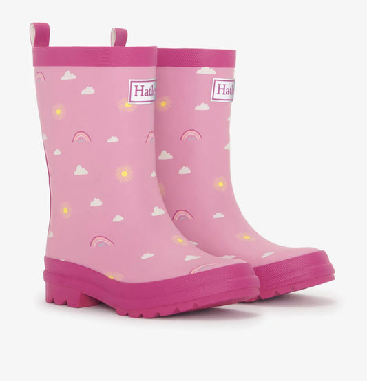 Girls Sun Charms Matte Rain Boots
