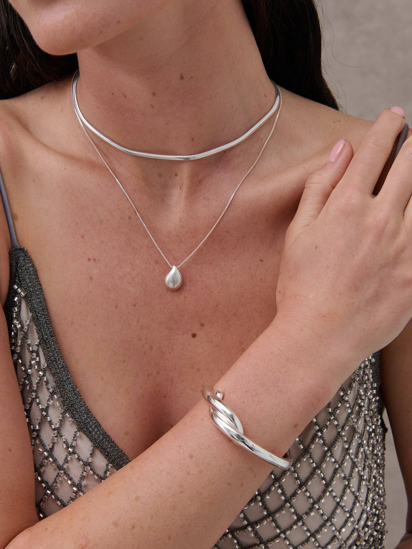 Wave Sterling Silver Plated Open Bangle