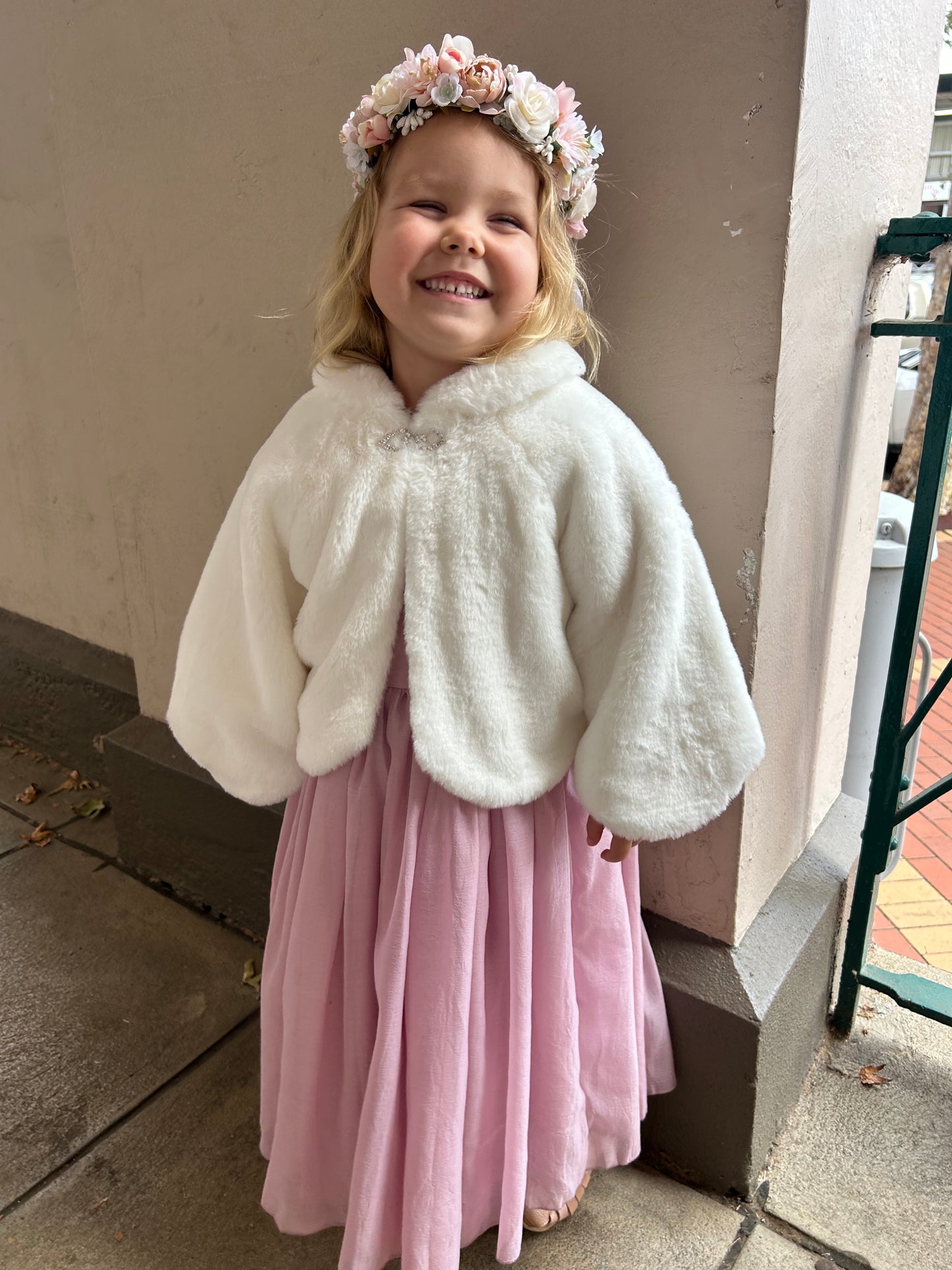PETAL FAUX FUR JACKET 3-7 YRS