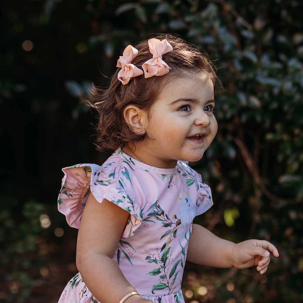 Peach Piggy Tail Hair Clips - Pair