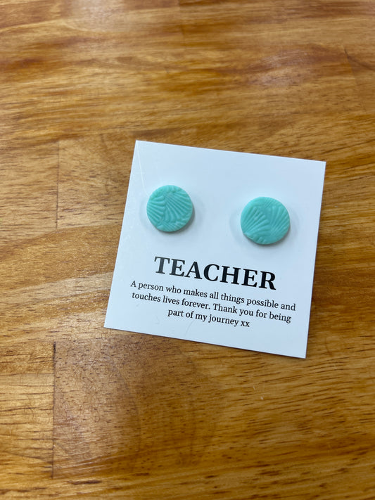 Teacher Earrings - Mint