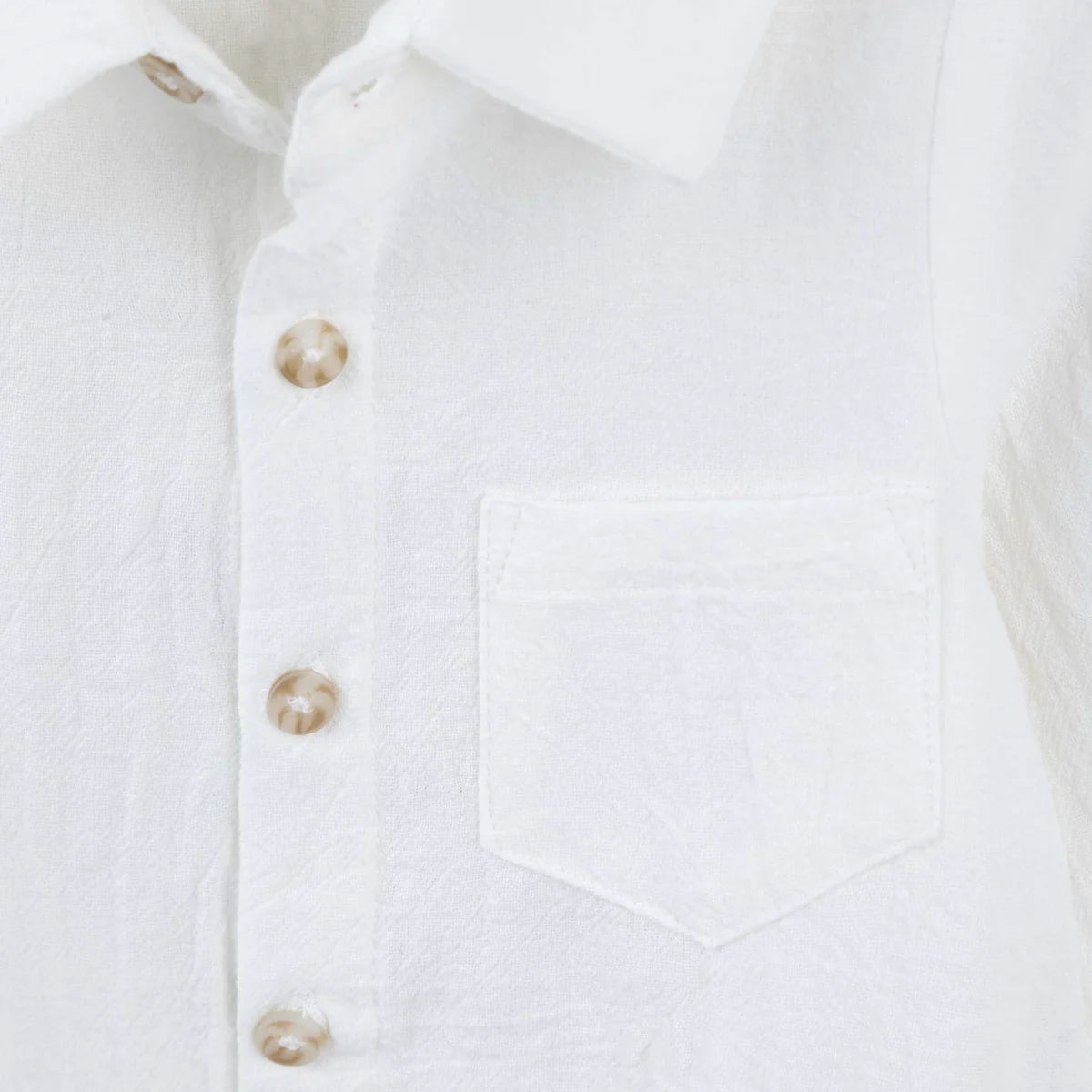 ARCHIE L/S BUTTON ROMPER - IVORY