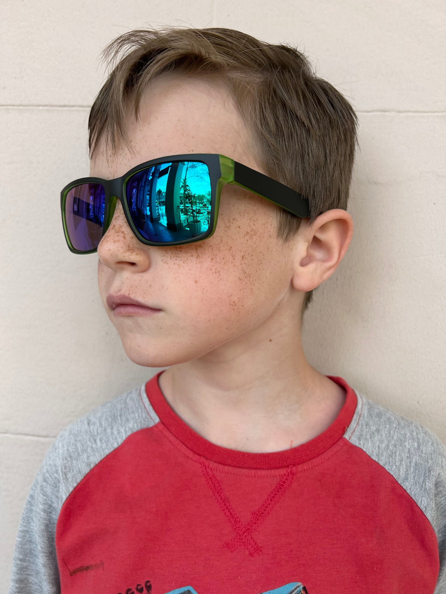Kids Green Reflector Sunnies
