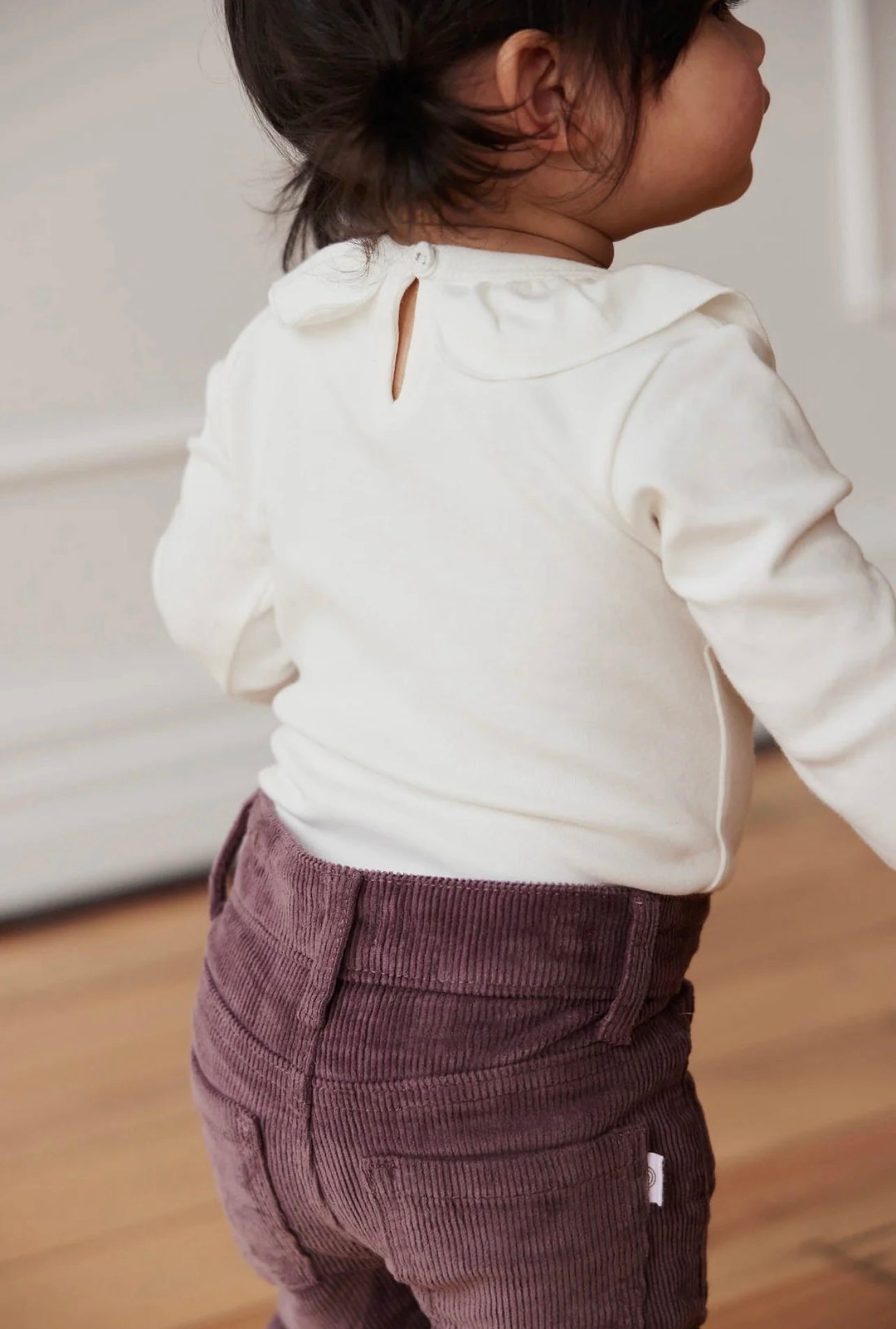 Pima Cotton Fayette Long Sleeve Bodysuit - Milk