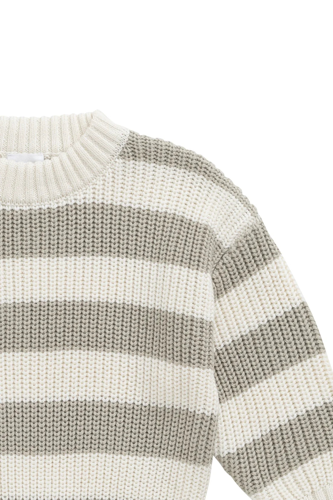 Johan Knit Jumper - Wide Knit Stripe Cloud/Raindance