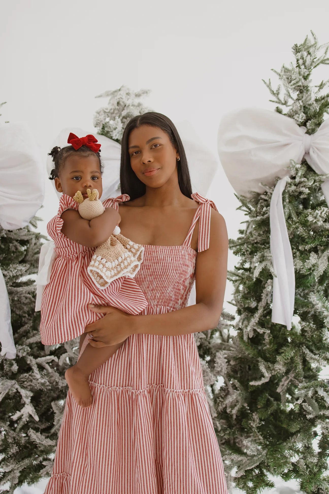 Ladies Candy Stripe Dress - Red