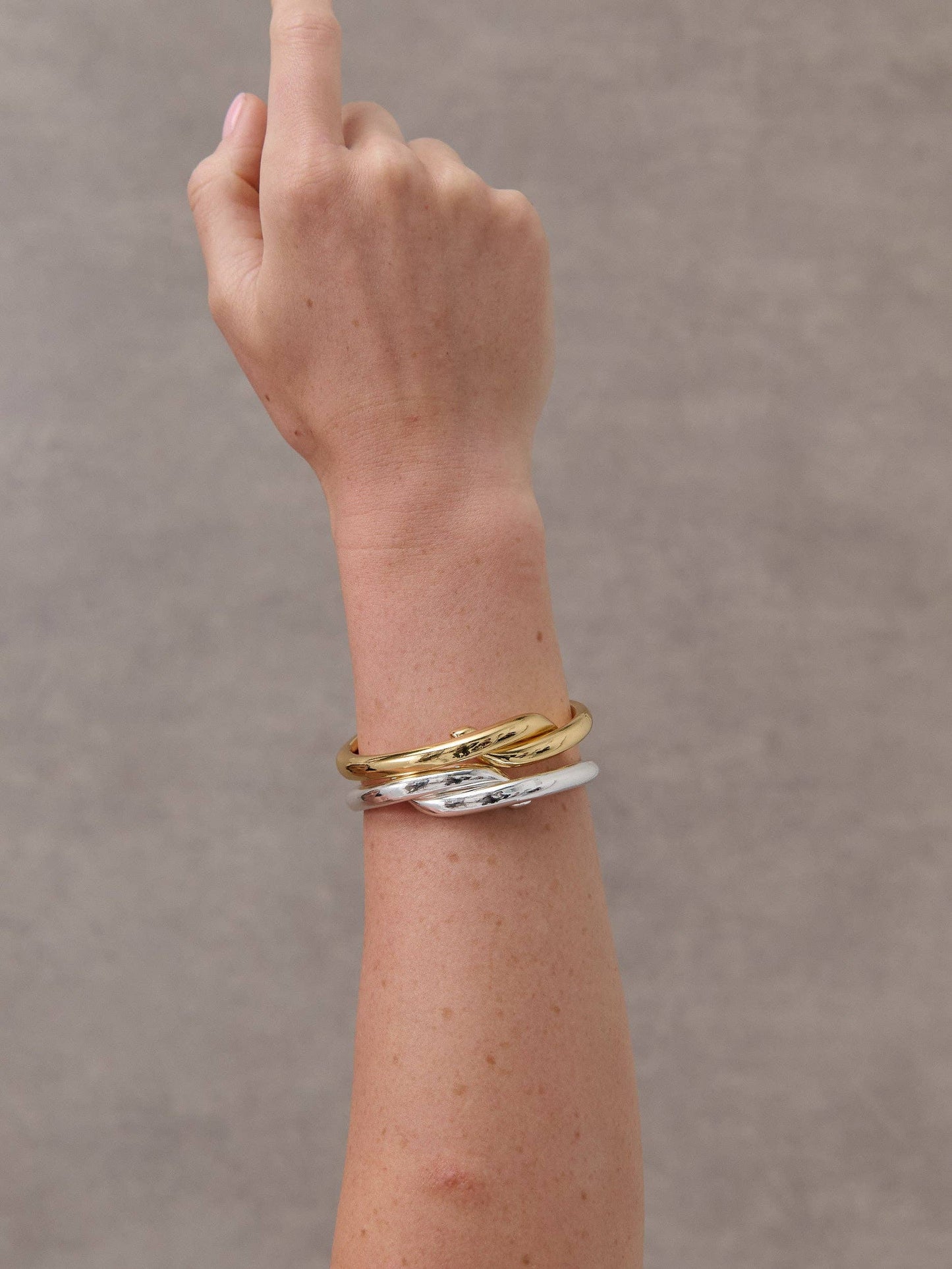 Wave Sterling Silver Plated Open Bangle