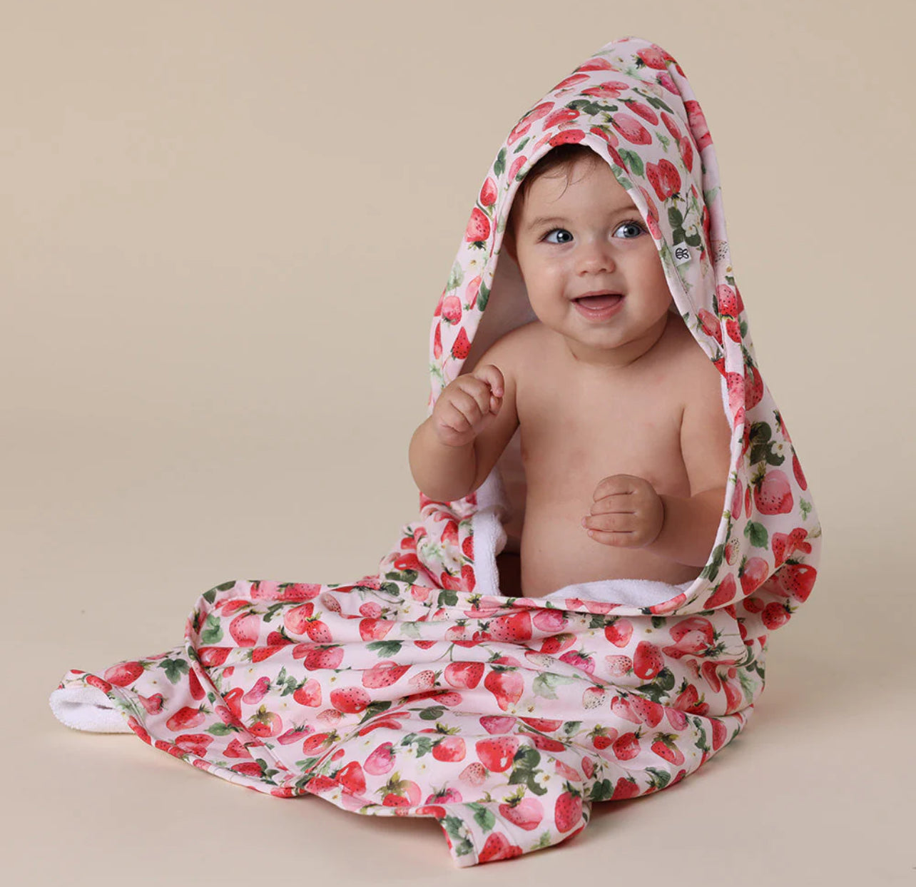 Strawberry Organic Hooded Baby Towel
