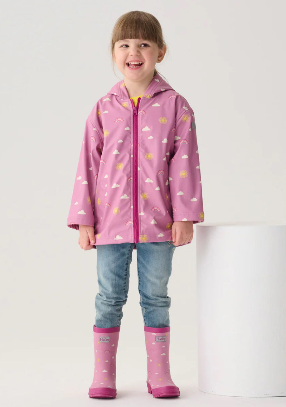 Girls Sun Charms Zip-Up Rain Jacket