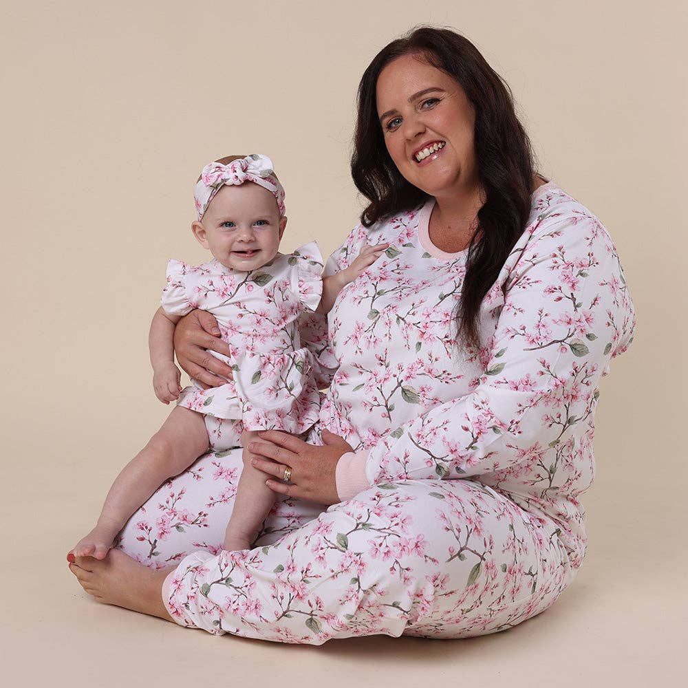 Cherry Blossom Organic Womens Long Sleeve PJ Set